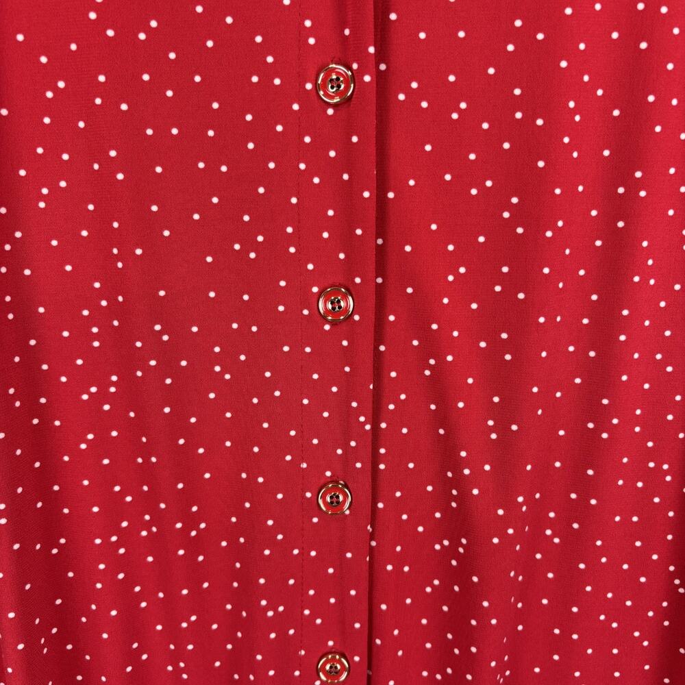 Susan Graver Tunic Top 1X Liquid Knit Polka Dot Career Travel Stretch 3/4 sleeve - Picture 5 of 12